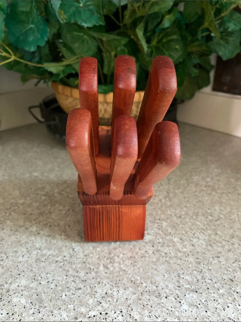 Vintage Complete All-Original Knife Set in Wooden Block